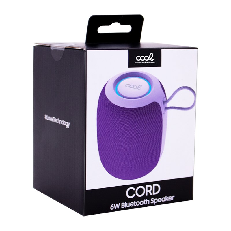 Altavoz Bluetooth Universal Música 6W COOL Cord TWS Violeta