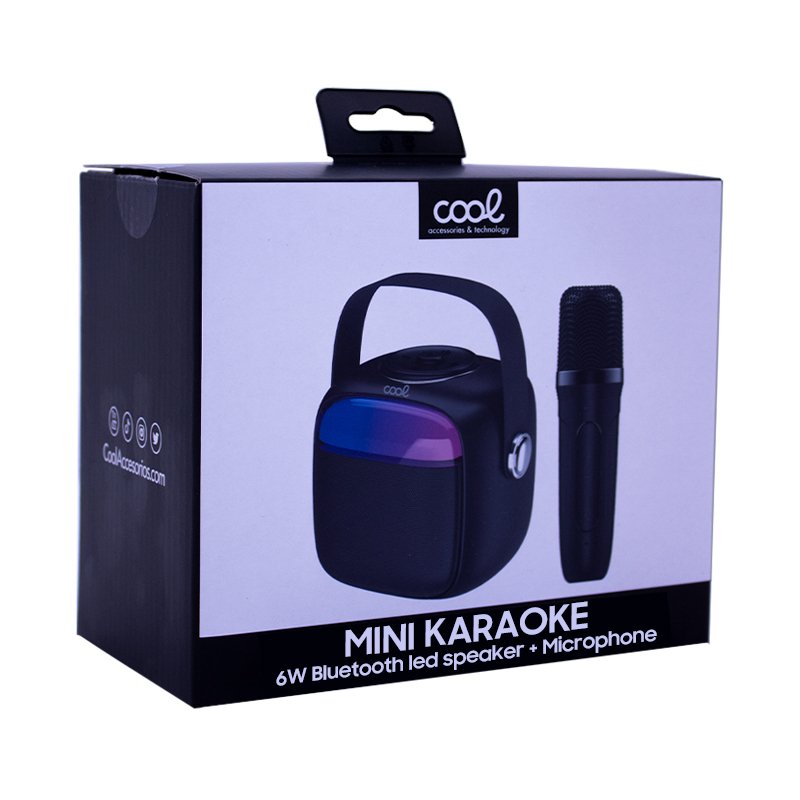 Altavoz Bluetooth Universal Música 6W COOL Mini Karaoke + 1 Micrófono Negro