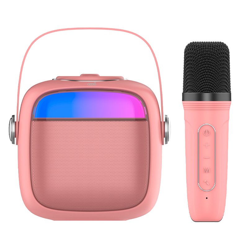 Altavoz Bluetooth Universal Música 6W COOL Mini Karaoke + 1 Micrófono Rosa