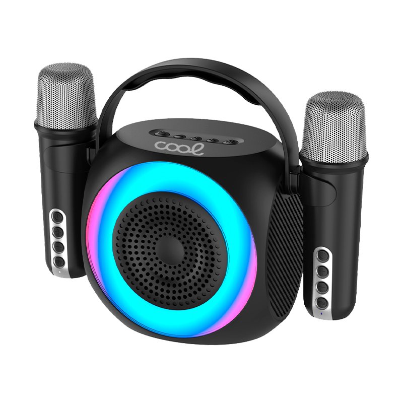 Altavoz Bluetooth Universal Música 6W COOL Mini Karaoke Party + 2 Micrófonos Negro