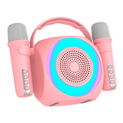 Altavoz Bluetooth Universal Música 6W COOL Mini Karaoke Party + 2 Micrófonos Rosa