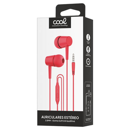 Auriculares 3,5 mm COOL Bear Stereo Con Micro Rojo