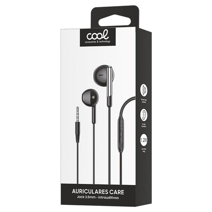 Auriculares 3,5 mm COOL Care Stereo Con Micro Negro