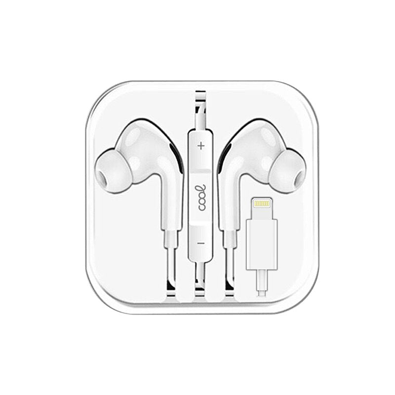 Auriculares Blancos COOL Stereo Con Micro para iPhone - Goma IN-EAR (Lightning Bluetooth)