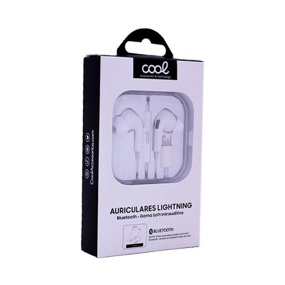 Auriculares Blancos COOL Stereo Con Micro para iPhone - Goma IN-EAR (Lightning Bluetooth)