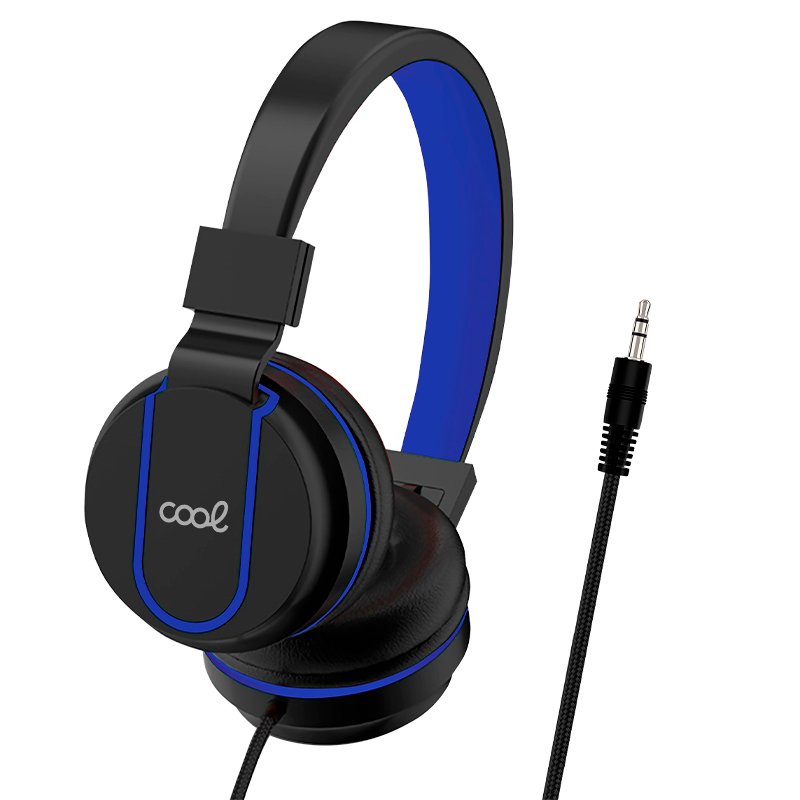 Auriculares Cascos Jack 3,5 mm COOL Toronto Con Micro Negro-Azul