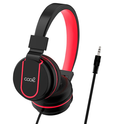 Auriculares Cascos Jack 3,5 mm COOL Toronto Con Micro Negro-Rojo