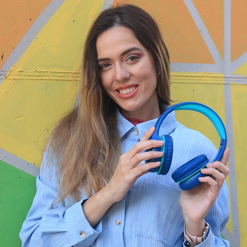 Auriculares Stereo Bluetooth Cascos Infantiles COOL Kids Azul (Volumen Limitado)