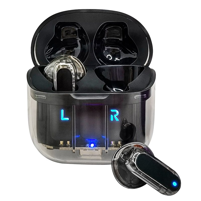 Auriculares Stereo Bluetooth Dual Pod Earbuds COOL Crystal Negro