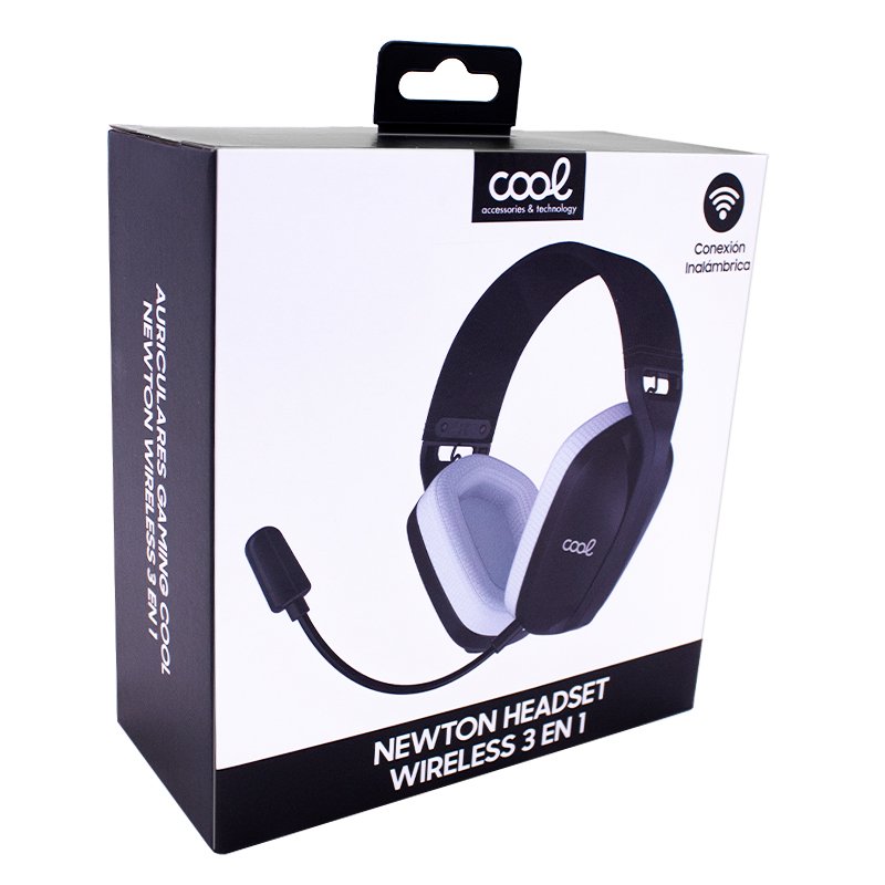 Auriculares Stereo PC / PS4 / PS5 Negro (3 en 1: Wireless / Bluetooth / Jack) COOL Newton