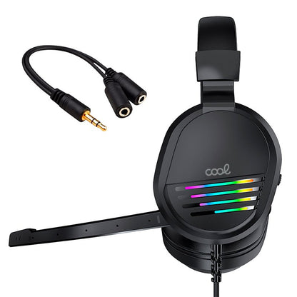 Auriculares Stereo PC / PS4 / PS5 / Xbox Gaming COOL Nitro con Adapt. Audio + Iluminación