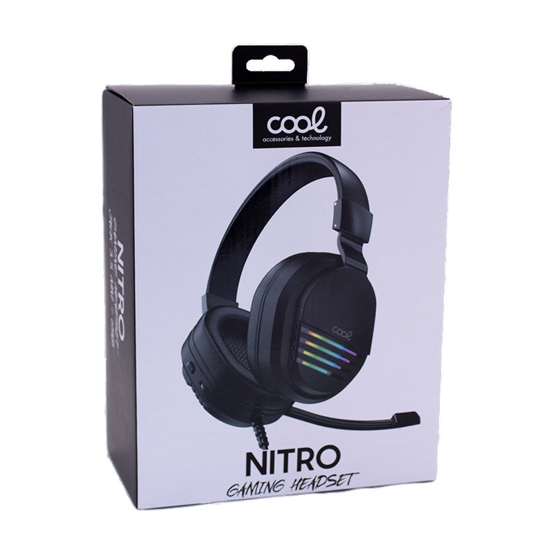 Auriculares Stereo PC / PS4 / PS5 / Xbox Gaming COOL Nitro con Adapt. Audio + Iluminación