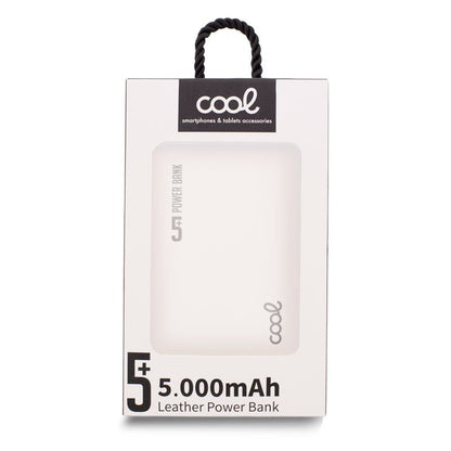 Bateria Externa Power Bank 5000 mAh COOL Leather Blanco