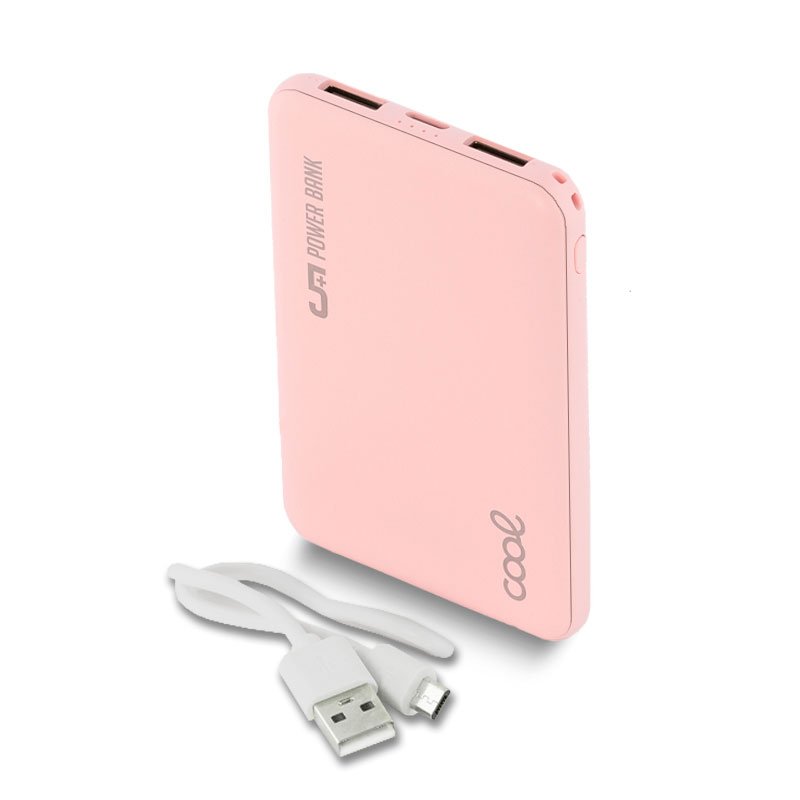 Bateria Externa Power Bank 5000 mAh COOL Leather Rosa