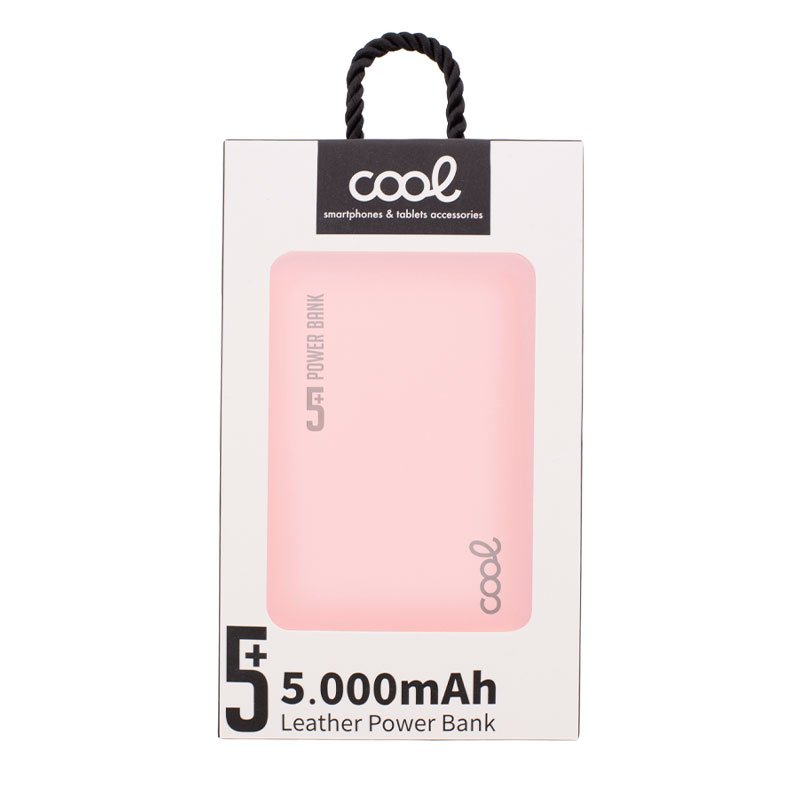 Bateria Externa Power Bank 5000 mAh COOL Leather Rosa