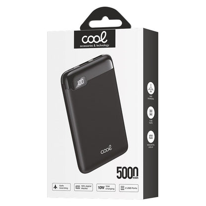 Bateria Externa Power Bank 5000 mAh Display COOL 10W Negro