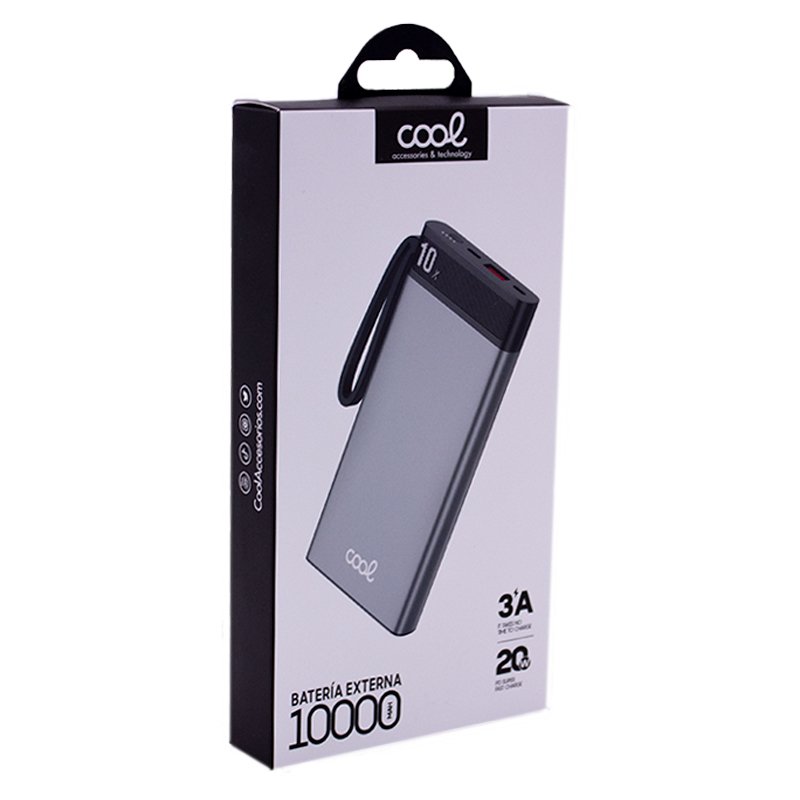 Bateria Externa Universal Power Bank 10.000 mAh COOL (3A / 20W PD) Silver