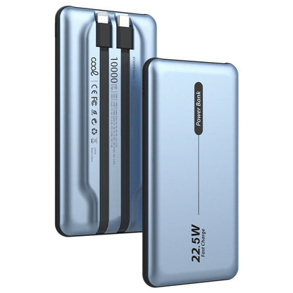 Batería Externa Universal Power Bank 10.000 mAh PD 22.5W (2 cables) Azul