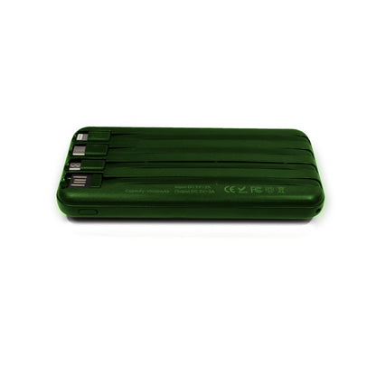 Batería Externa Universal Power Bank 10.000 mAh + Qi Carga Inalámbrica (4 conexiones) Verde