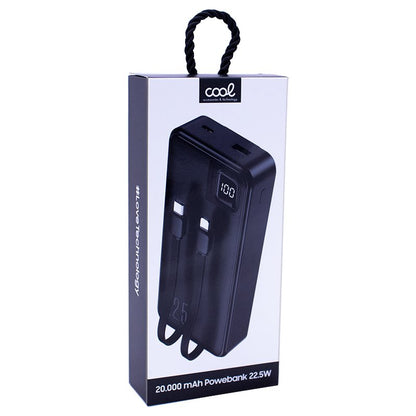 Bateria Externa Universal Power Bank 22.5W 20.000 mAh (Tipo-C / Lightning) COOL Negro