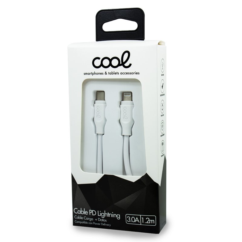 Cable USB Compatible COOL Universal TIPO-C a Lightning (1.2 metros) Blanco