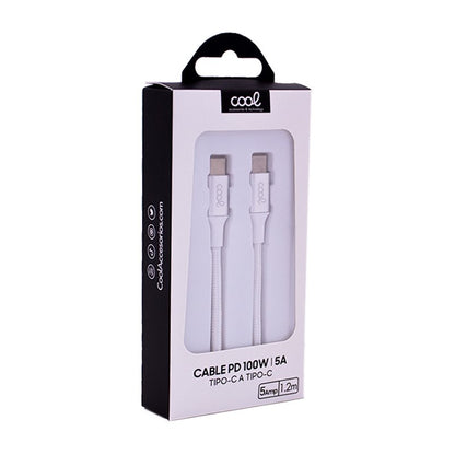 Cable USB COOL Nylon Universal Tipo C a Tipo C (1.2 metros)