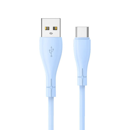 Cable USB COOL Silicona Universal Tipo C (1 metro) Celeste