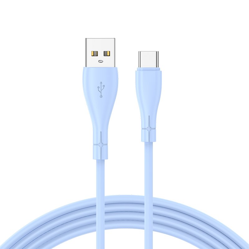 Cable USB COOL Silicona Universal Tipo C (1 metro) Celeste