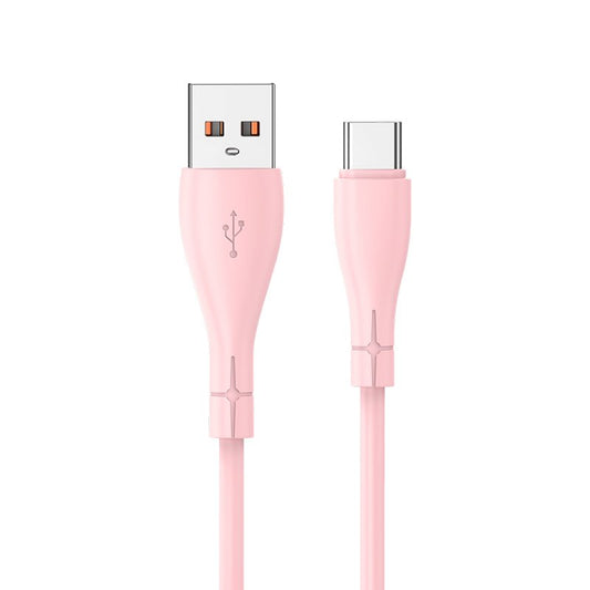 Cable USB COOL Silicona Universal Tipo C (1 metro) Rosa