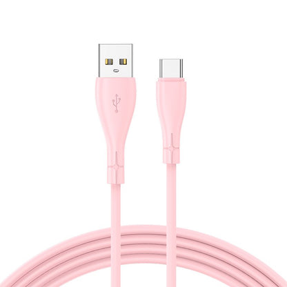 Cable USB COOL Silicona Universal Tipo C (1 metro) Rosa