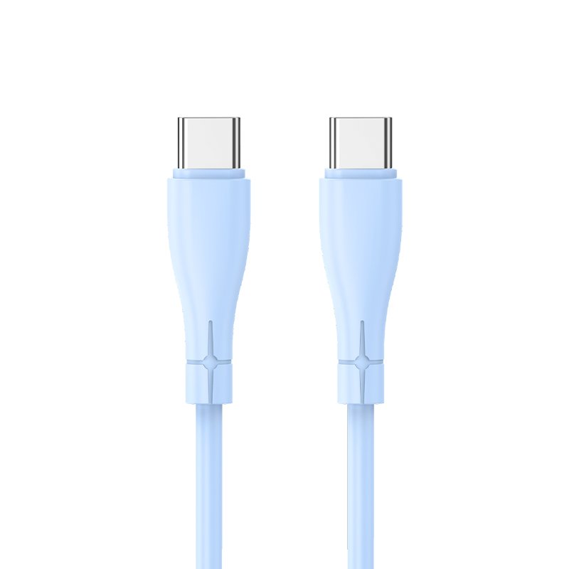 Cable USB COOL Silicona Universal Tipo C a Tipo C (1 metro) Celeste