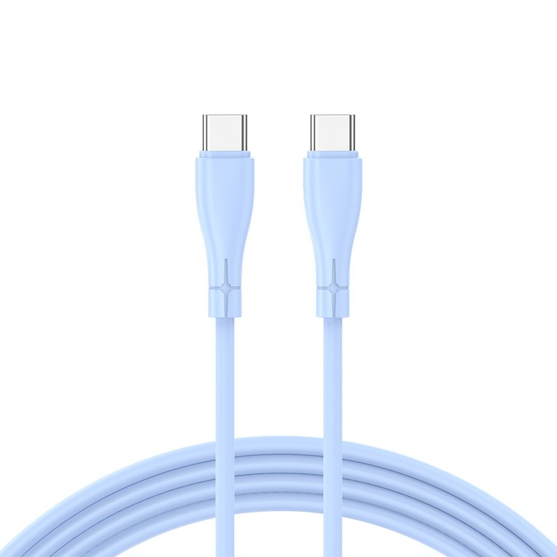 Cable USB COOL Silicona Universal Tipo C a Tipo C (1 metro) Celeste