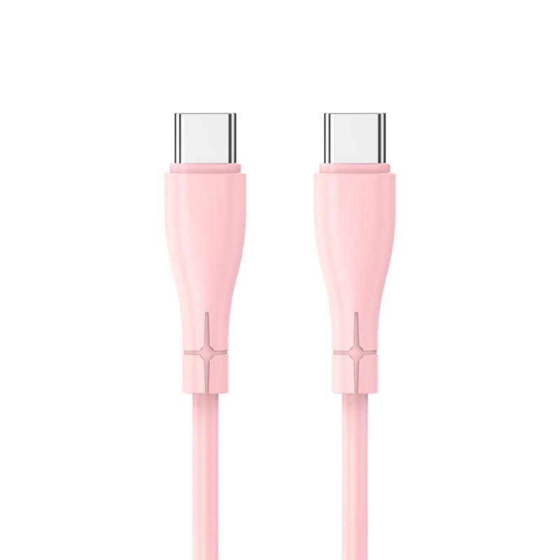 Cable USB COOL Silicona Universal Tipo C a Tipo C (1 metro) Rosa