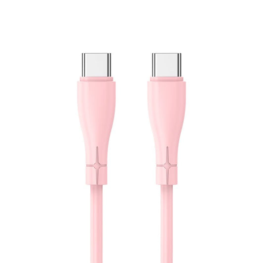 Cable USB COOL Silicona Universal Tipo C a Tipo C (1 metro) Rosa