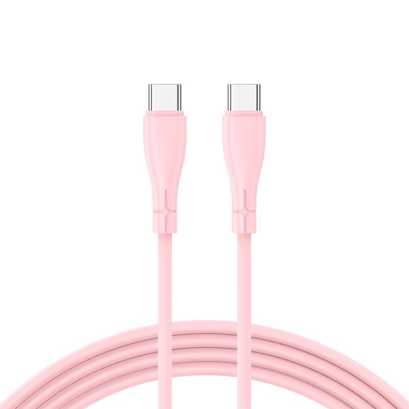 Cable USB COOL Silicona Universal Tipo C a Tipo C (1 metro) Rosa