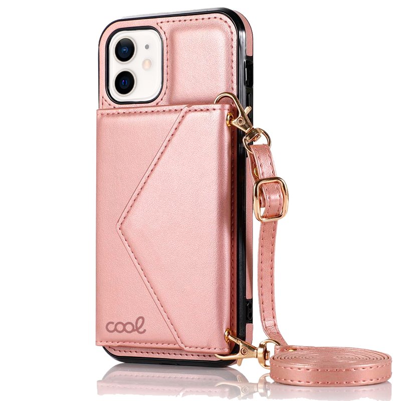 Carcasa COOL para iPhone 12 mini Colgante Wallet Rosa