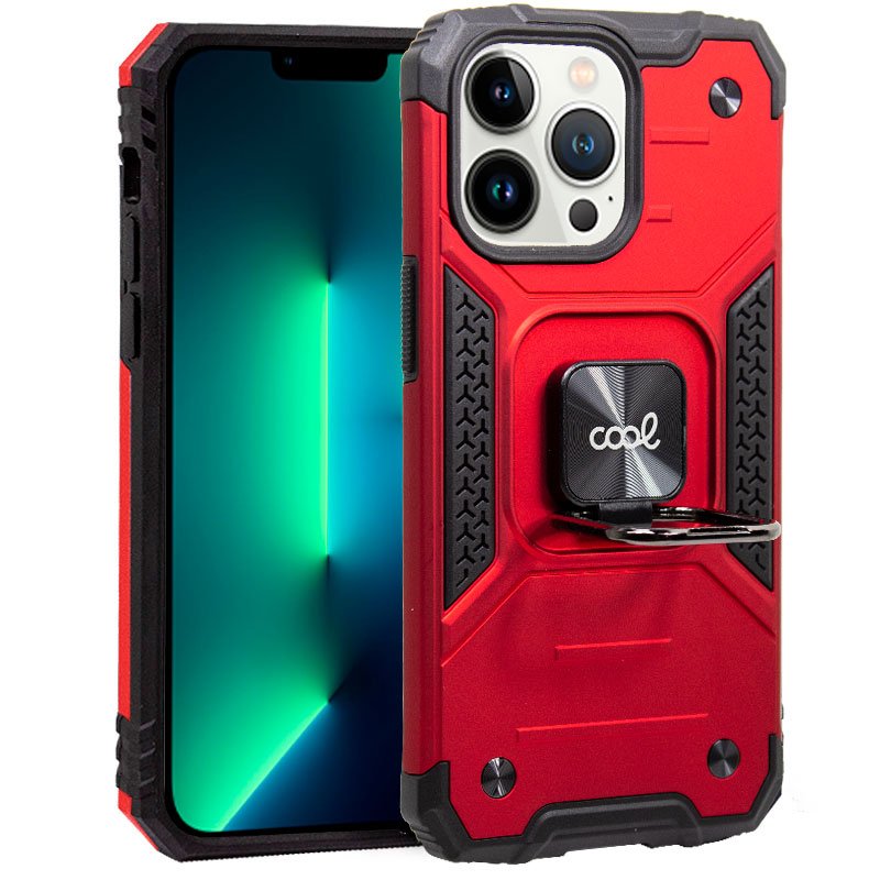 Carcasa COOL para iPhone 13 Pro Hard Anilla Rojo