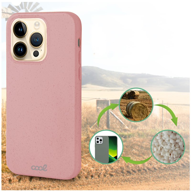 Carcasa COOL para iPhone 14 Pro Max Eco Biodegradable Rosa