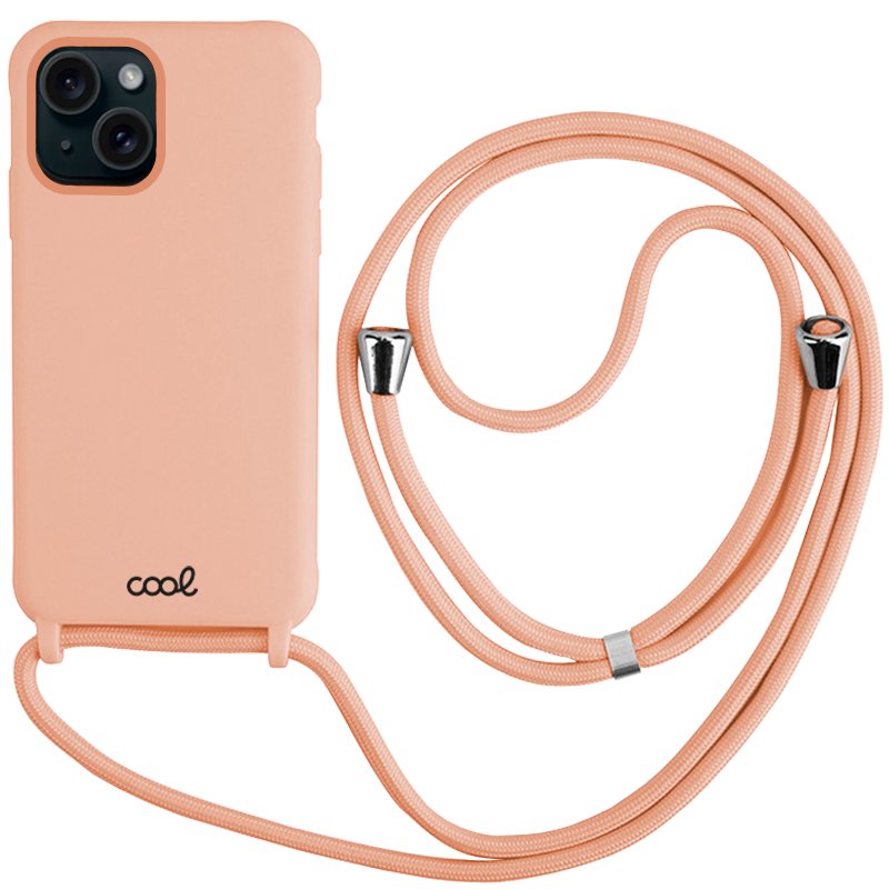 Carcasa COOL para iPhone 15 Cordón Liso Rosa