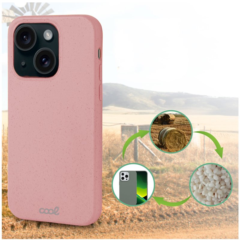 Carcasa COOL para iPhone 15 Eco Biodegradable Rosa