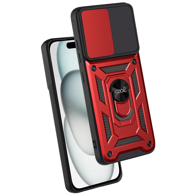 Carcasa COOL para iPhone 15 Hard Ring Rojo