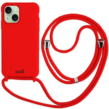 Carcasa COOL para iPhone 15 Plus Cordón Liso Rojo