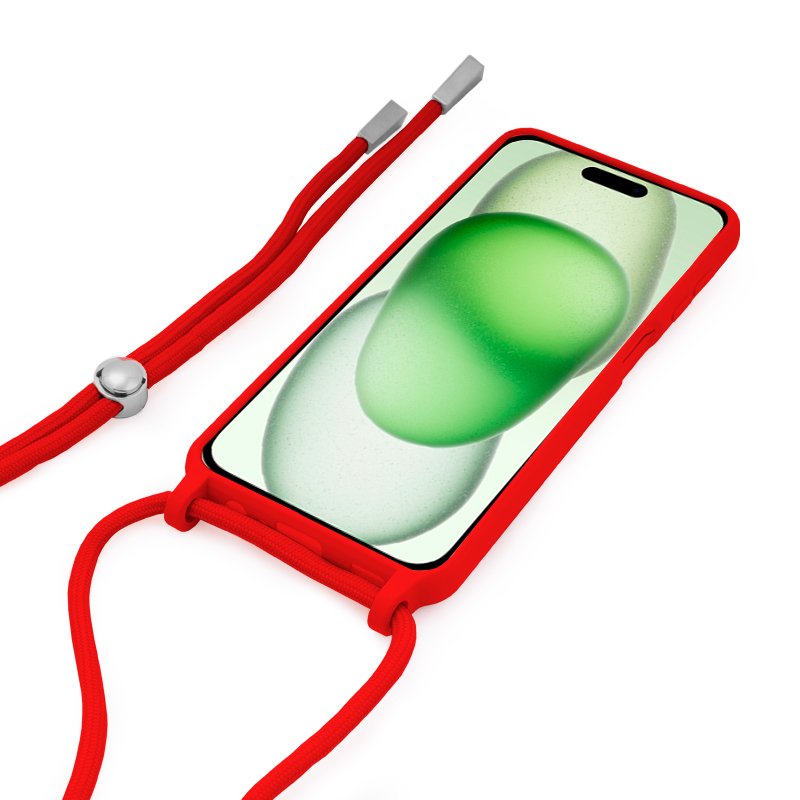 Carcasa COOL para iPhone 15 Plus Cordón Liso Rojo