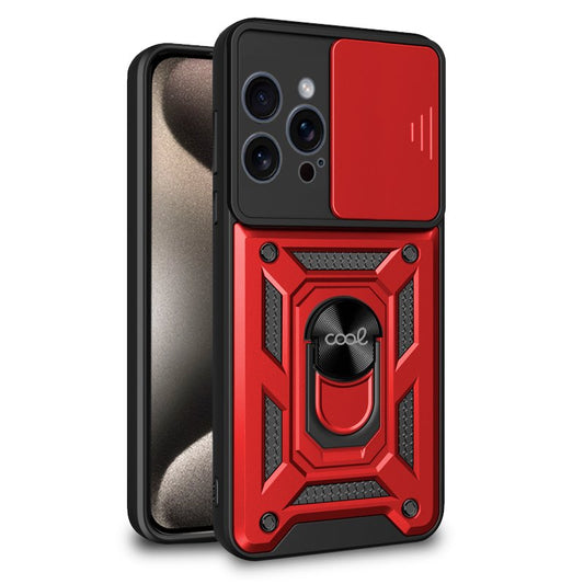 Carcasa COOL para iPhone 15 Pro Max Hard Ring Rojo