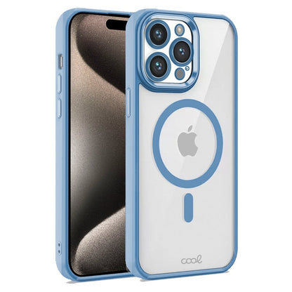 Carcasa COOL para iPhone 15 Pro Max Magnética Borde Celeste