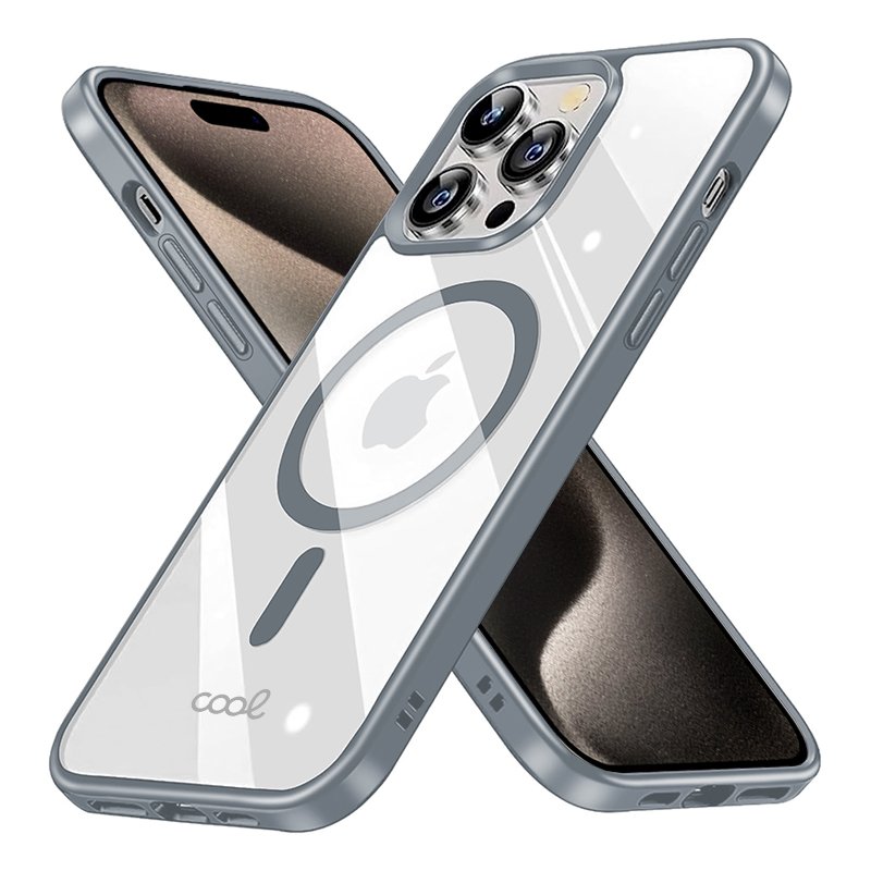 Carcasa COOL para iPhone 15 Pro Max Magnética Borde Plata