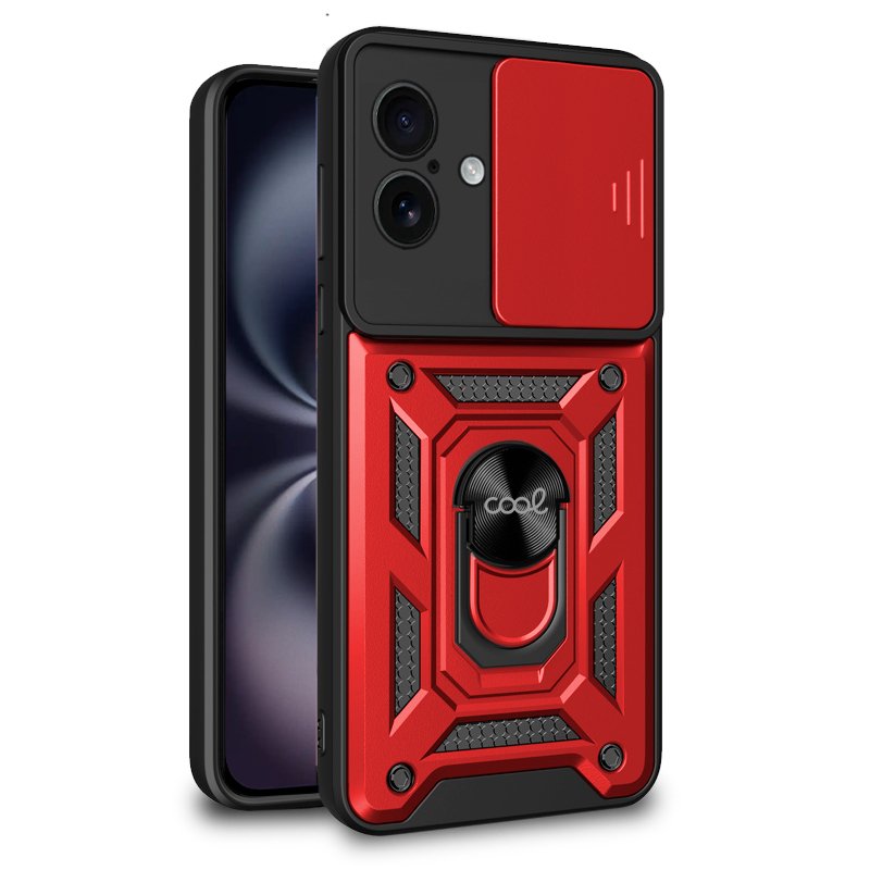 Carcasa COOL para iPhone 16 Hard Ring Rojo