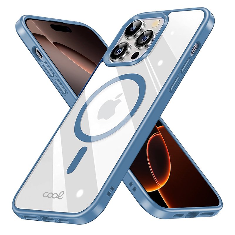 Carcasa COOL para iPhone 16 Pro Max Magnética Borde Celeste