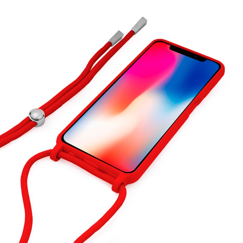 Carcasa COOL para iPhone X / iPhone XS Cordón Liso Rojo