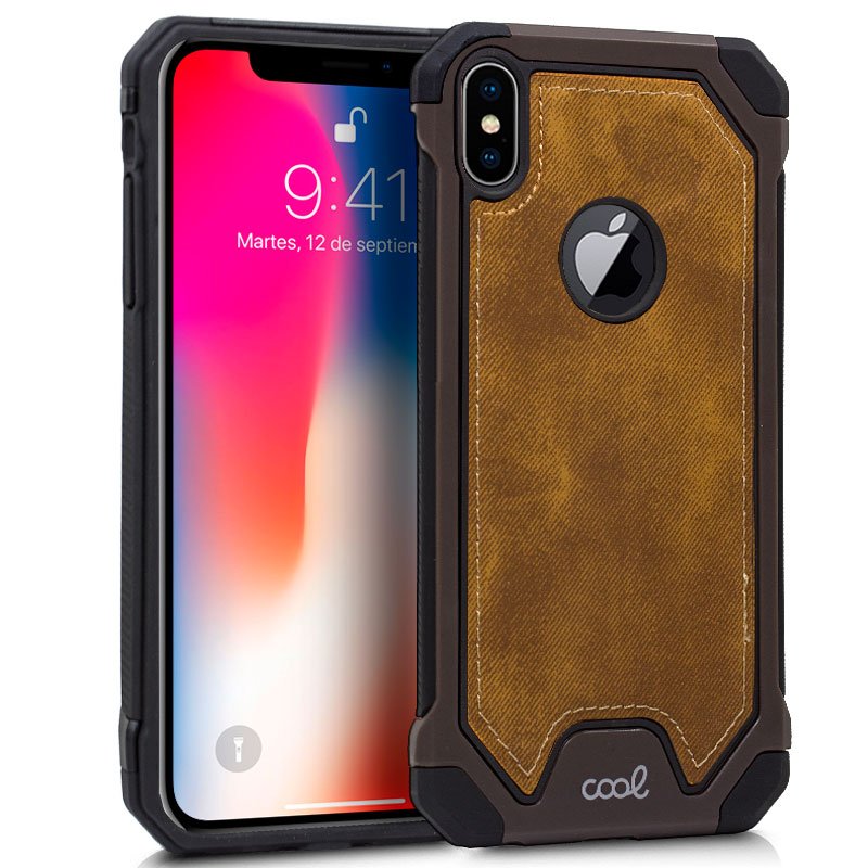 Carcasa COOL para iPhone XS Max Hard Tela Marrón